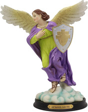 Ebros Holy Archangel Saint Selaphiel Sealtiel Carrying Shield of Faith Statue wi picture