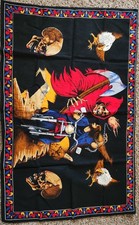 Vintage David Mann Motorcycle Grim Reaper  Tapestry Skulls & Eagles Wall Hanging picture