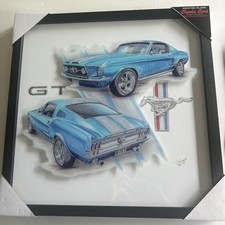 This Is A Shadowbox Glass Picture 1967 Ford Mustang, a classic American muscle picture