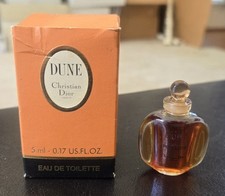 MIB Vintage DUNE by Christian Dior Paris 0.17oz 5ml Eau De TOILETTE  Mini picture