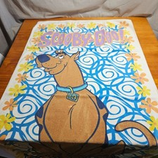 Vintage 2002 Scooby Doo Beach Towel Flower Power Retro Blue Swirl Jay Franco picture