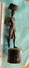 Antique Solid Silver Woman With Fish Basket on Head picture