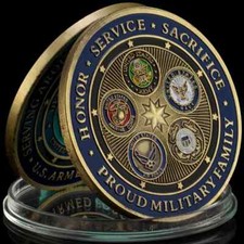 U.S. Armed Forces Challenge Coin Proud Military Family Veteran Gift picture