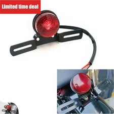Motorcycle Retro Red Tail Brake Light Lamp License Plate Mount Harley Honda picture