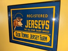 Jersey Cows Dairy Milk Farm Barn Feed Store Farmer Kitchen Advertising Sign picture