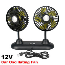 12V Dual Head Car Fan Portable Vehicle Truck 360° Rotatable Auto Cooling Cooler picture