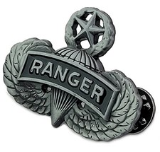 Airborne Master Jump wing RANGER Oxi PLATED US Army Military Insignia Badge PIN picture