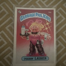 1985 Topps Garbage Pail Kids Pourin Lauren 76b Sticker Glossy Card GPK NM picture