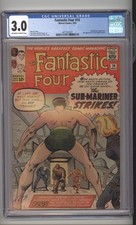 Fantastic Four 14 CGC 3.0 Sub-Mariner App. 2nd App of Puppet Master Marvel 1963 picture