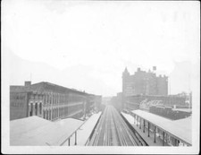 View from elevated railroad Fulton Street at Franklin Avenue- New York Old Photo picture
