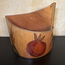 Vintage KAKADU Painted Wood Basket Wall Hanging Signed picture