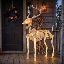 60in LED Illuminated Deer Skeleton Halloween Decoration Way To Celebrate 2026 ⭐ picture