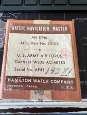*RARE* Hamilton Watch Company U.S. Army Air Force Watch Navigation Master Box picture