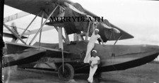 Antique Photo Negative Sikorsky S-38 US Navy Flying Boat with Sailor picture