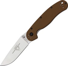 Ontario Rat II Linerlock Coyote Brown Folding AUS-8 Stainless Knife picture