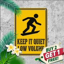 Ice Rink Quiet Area Skater Silhouette Caution Notice Sign Metal Tin Plaque picture