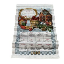 VTG 1983 Linen Calendar Tea Towel Country Duck Primitive NEW Dowel Grandma picture