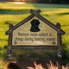 17” Cabelas Black Labrador Wall Hanging Sportsmans Business Sign Hunting Season picture