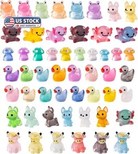 52pcs Mini Resin Animal Figures Bulk Duck Mushroom Frog Tiny Resin Animals Littl picture