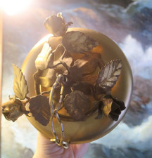 Vintage Tole Ceiling Canopy Lamp Chandelier Part Italy Florentine VENETIAN ROSE picture