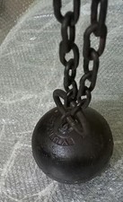 Shackles Cuffs Ball Antique Leavenworth Ball Chain Kansas iron Prison chain picture