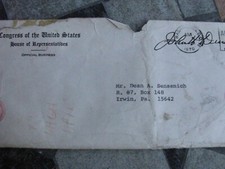 VTG envelope &letter from Democrat Western Pa congressman JOHN DENT 1970 picture