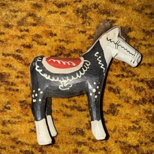 Antique dala horse authentic Dalecarlian Swedish Hemslojd wooden  picture