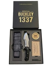 Premium HSK forest Tracker Knife Black Linen Handle Sheath With Gift Box picture