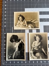 Vintage Hawaiian Hula Girl Studio Photos Lot of 3 Original Mid Century Hawaii picture
