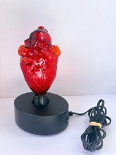 Rare 2003 LumiSource Anatomical Heart Electra Plasma Lamp Red Glass Working picture