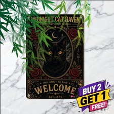 Wayward Cats Sanctuary Feral Animal Rescue Tin Sign Retro Pet Home Wall Decor picture