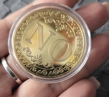Large Gold Decision Maker Coin Yes No Lucky Token Decorative Metal Collectible  picture