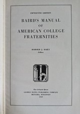 1949 Fifteenth Edition Baird's Manual of American College Fraternities Baily picture