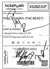 SIGNED  PAUL DIANNO CART HORSES TICKET IRON MAIDEN 2023  PROOF SIGNING BAND picture