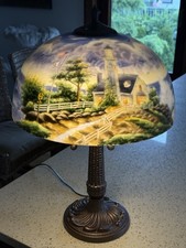Limited Ed. Thomas Kinkade “A Light In the Storm”  Table Lamp / Read Description picture