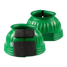 Horze Double Closure Ribbed Rubber Bell Boots 19704-GR-M, Green picture