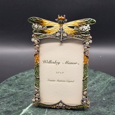 Wellesley Manor Dragonfly Picture Frame 3.5x5 Austrian Crystal Enamel Jeweled picture