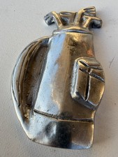 Vintage Cast Metal Golf Bag, Paperweight Or Desk Accessory picture