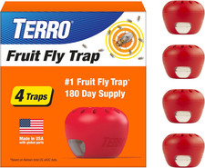 TERRO Fruit Fly Trap 4-Pack, 180 Day Lure Supply, Food-Based Lure picture