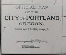 Vintage 1901 PORTLAND OREGON Map 14