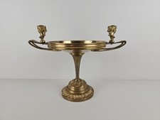 SCULPTURE - Vintage Maitland Smith Neoclassical Bronze Compote w Aphrodite Heads picture