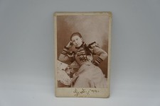 Antique 1890s Woman Portrait Photo Mounted Card Victorian Era Fashion Lady picture