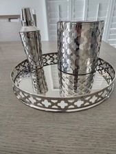 Z Gallerie Palomar Collection 3-Piece Stainless Steel Bar Set Tray Ice Bucket Co picture