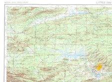 Little Rock, Arkansas 1964 Topo Map US Army USGS 1:250000 Scale Topographic picture