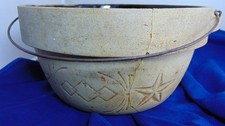 Vintage STAR Acid Proof Fire Clay Mixing Bowl With Bale picture
