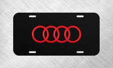 For Audi Red Rings TT A4 A6 S5 License Plate Auto Car Tag   picture