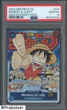 2024 One Piece EN 2023 CS Event Pack Stamped #033 Monkey D. Luffy PSA 10 GEM MT picture