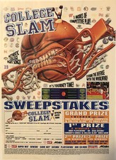 1996 College Slam Basketball PRINT AD Super NES Video Game Sweepstakes VTG 1990s picture
