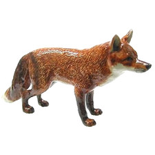 ღ New NORTHERN ROSE Porcelain Figurine RED FOX STANDING Wild Animal Art Decor picture