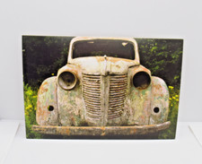 Postcard Rusty Abandoned Car Front View Old Vehicle Nature Scene Unused picture